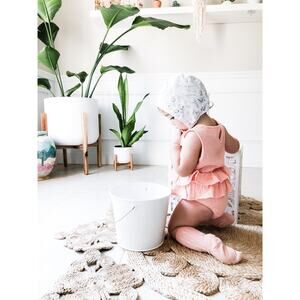 Handmade Botanical Baby Bonnet Spring Wildflowers